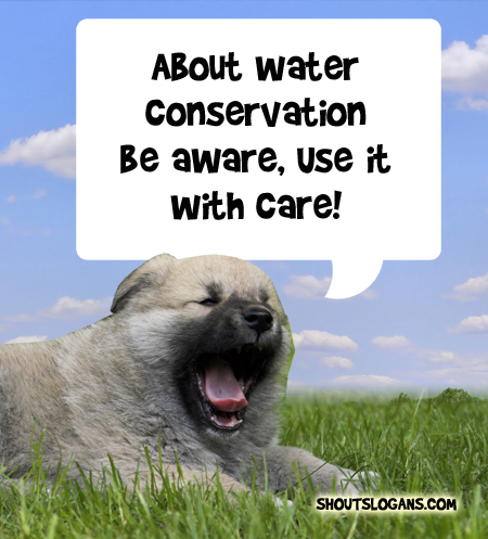 About water conservation be aware, use it with care.